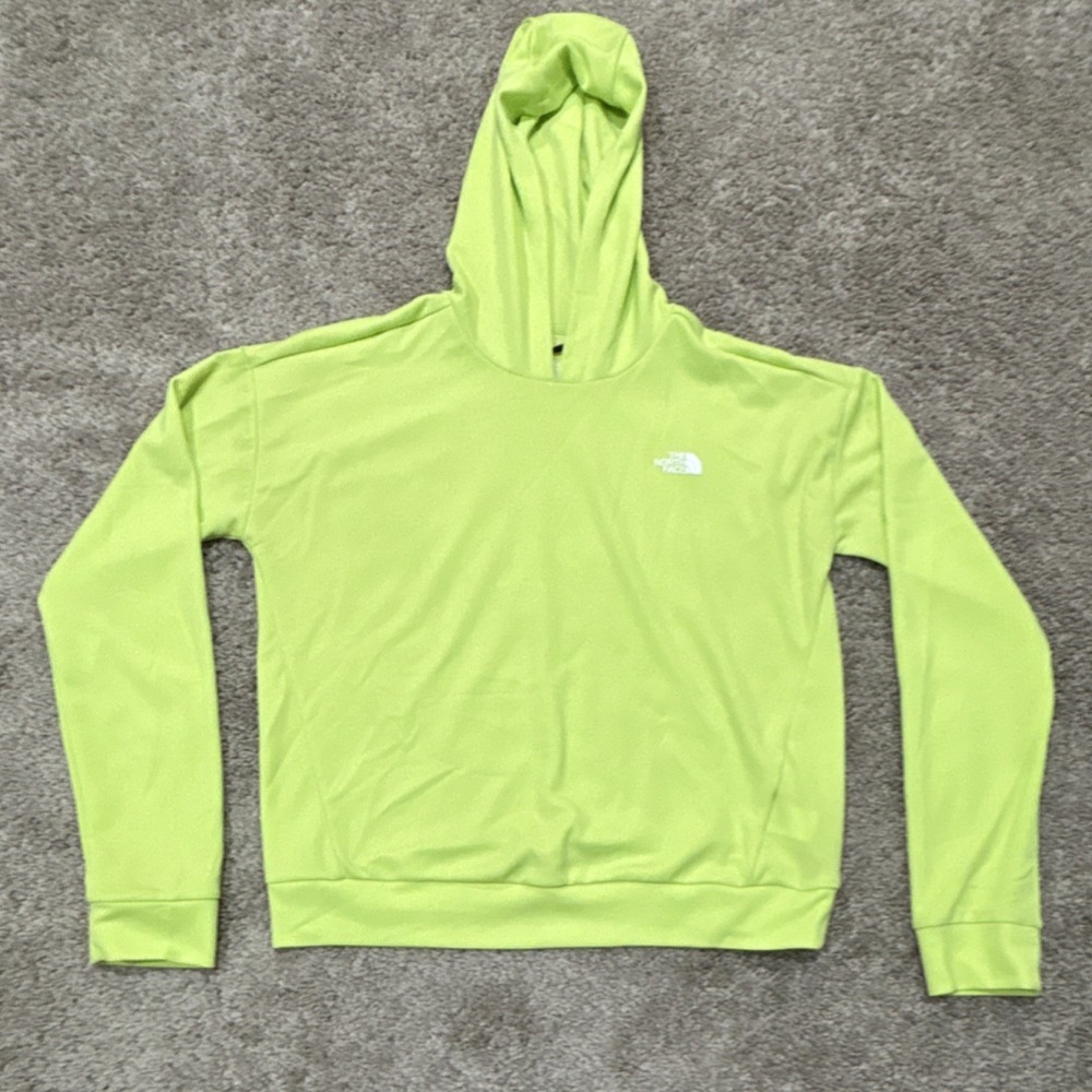 The North Face Women's Pullover Hooded Hoodie Green Solid Logo Long Sleeve M